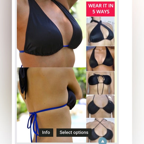 Sequin Mesh and Lace 5-Way Bikini Top D to DDD Custom Made by Pango Pango - Picture 10 of 13